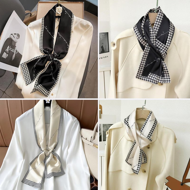 vimate Hair Scarf for Women Fashion Satin Silky Feeling Neck Scarf Bag Purse Scarf for Handbag Handle Etc - Image 3